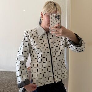 Image Leather Zip Up Jacket